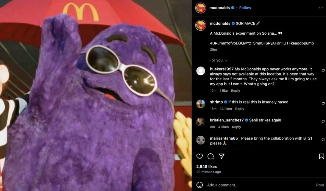 Grimace mcdonald's