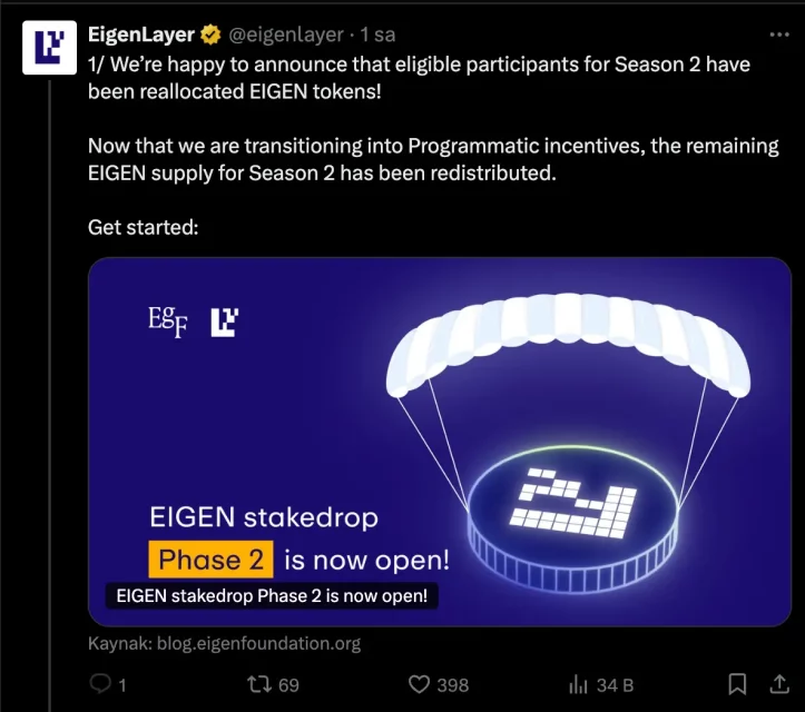 eigen layer airdrop